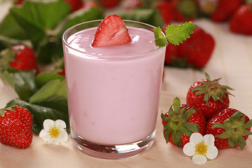 Image showing Yogurt with Strawberries