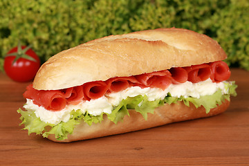 Image showing Sandwich with smoked salmon