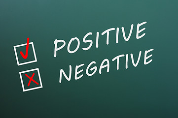 Image showing Chalk drawing of Positive and Negative with check boxes