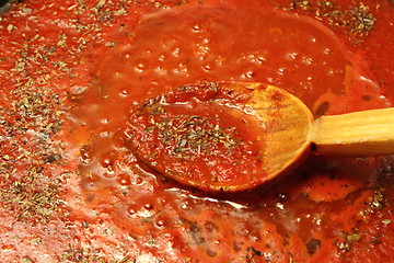 Image showing detail of tomato sauce