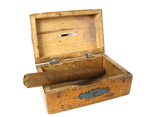 Image showing vintage box with cigar