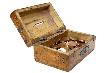 Image showing vintage wooden moneybox