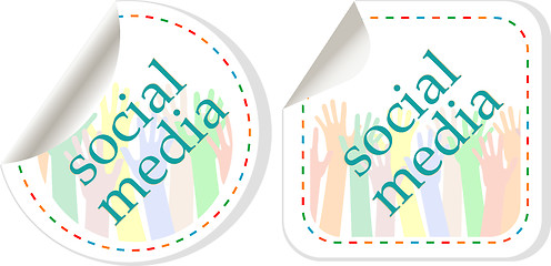 Image showing Social media sticker set with hands