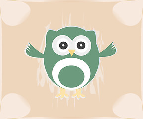 Image showing Vector cute owl card / Baby girl arrival announcement card