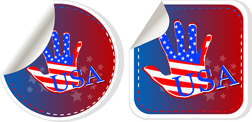 Image showing Set of US presidential election stickers in 2012