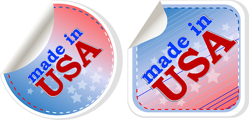 Image showing stickers label set - made in usa. vector illustration