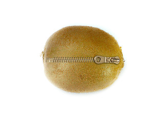 Image showing Fresh kiwi with zipper