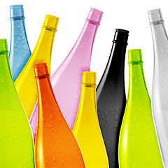 Image showing Colored glass bottle