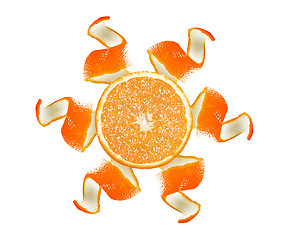 Image showing Orange peel and slice
