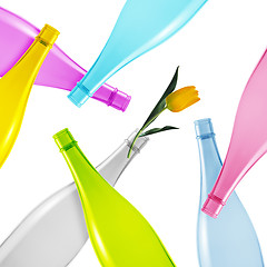 Image showing Colored glass bottle