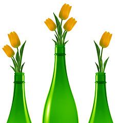 Image showing Green glass bottle