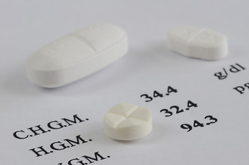 Image showing Pills and analysis sheet