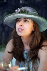 Image showing Woman in a straw hat