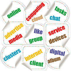 Image showing Abstract colorful illustration with various social network words