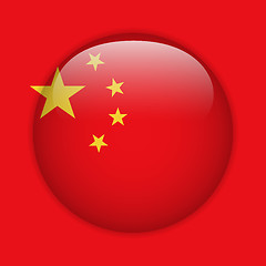 Image showing China Flag Glossy Button