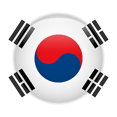 Image showing South Korea Flag Glossy Button