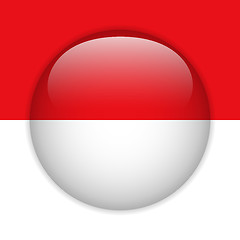 Image showing Monaco Flag Glossy Button