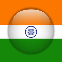 Image showing India Flag Glossy Button