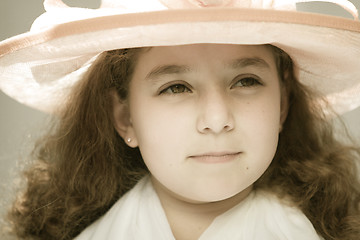Image showing Girl in fancy hat