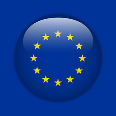 Image showing Europe Flag Glossy Button