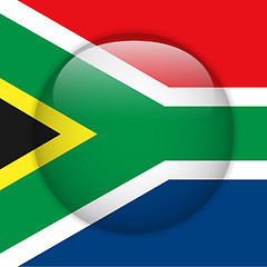 Image showing South Africa Flag Glossy Button