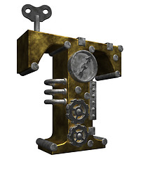 Image showing steampunk letter t