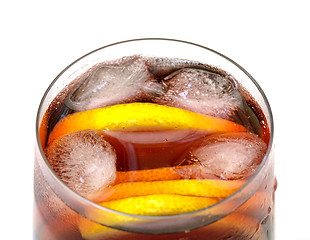 Image showing Sangria with Ice in a Glass Beaker
