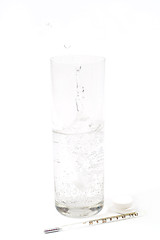 Image showing Bubbles in glass water