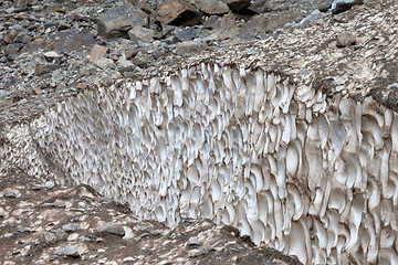 Image showing Crevasse in glacier, close-up view.