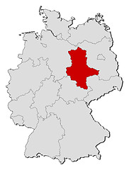 Image showing Map of Germany, Saxony-Anhalt highlighted