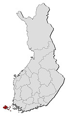 Image showing Map of Finland, Åland highlighted