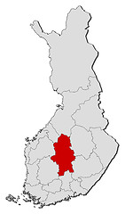 Image showing Map of Finland, Central Finland highlighted