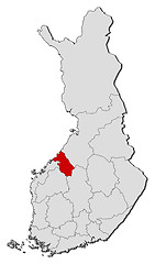 Image showing Map of Finland, Central Ostrobothnia highlighted