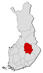 Image showing Map of Finland, Northern Savonia highlighted