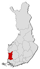 Image showing Map of Finland, Satakunta highlighted