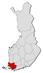 Image showing Map of Finland, Finland Proper highlighted