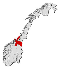 Image showing Map of Norway, Sør-Trøndelag highlighted