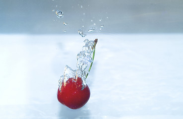 Image showing Cherry and bubbles