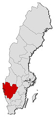 Image showing Map of Sweden, Västra Götaland County highlighted