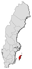 Image showing Map of Sweden, Gotland County highlighted