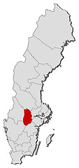 Image showing Map of Sweden, Örebro County highlighted