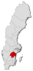 Image showing Map of Sweden, Östergötland County highlighted