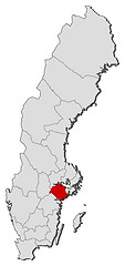 Image showing Map of Sweden, Södermanland County highlighted