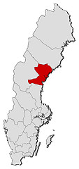 Image showing Map of Sweden, Västernorrland County highlighted