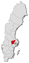 Image showing Map of Sweden, Värmland County highlighted