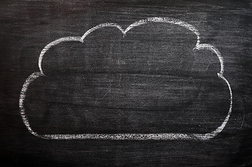 Image showing Cloud drawn on a smudged blackboard