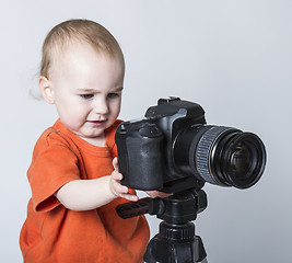 Image showing young child with digital camera