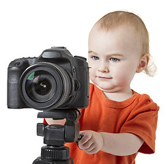 Image showing young child with digital camera