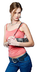 Image showing Beautiful woman with bag