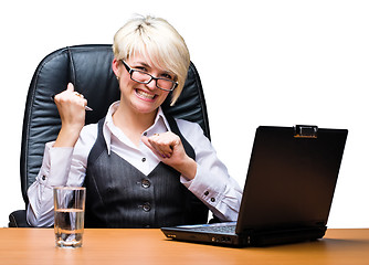 Image showing Businesswoman with laptop